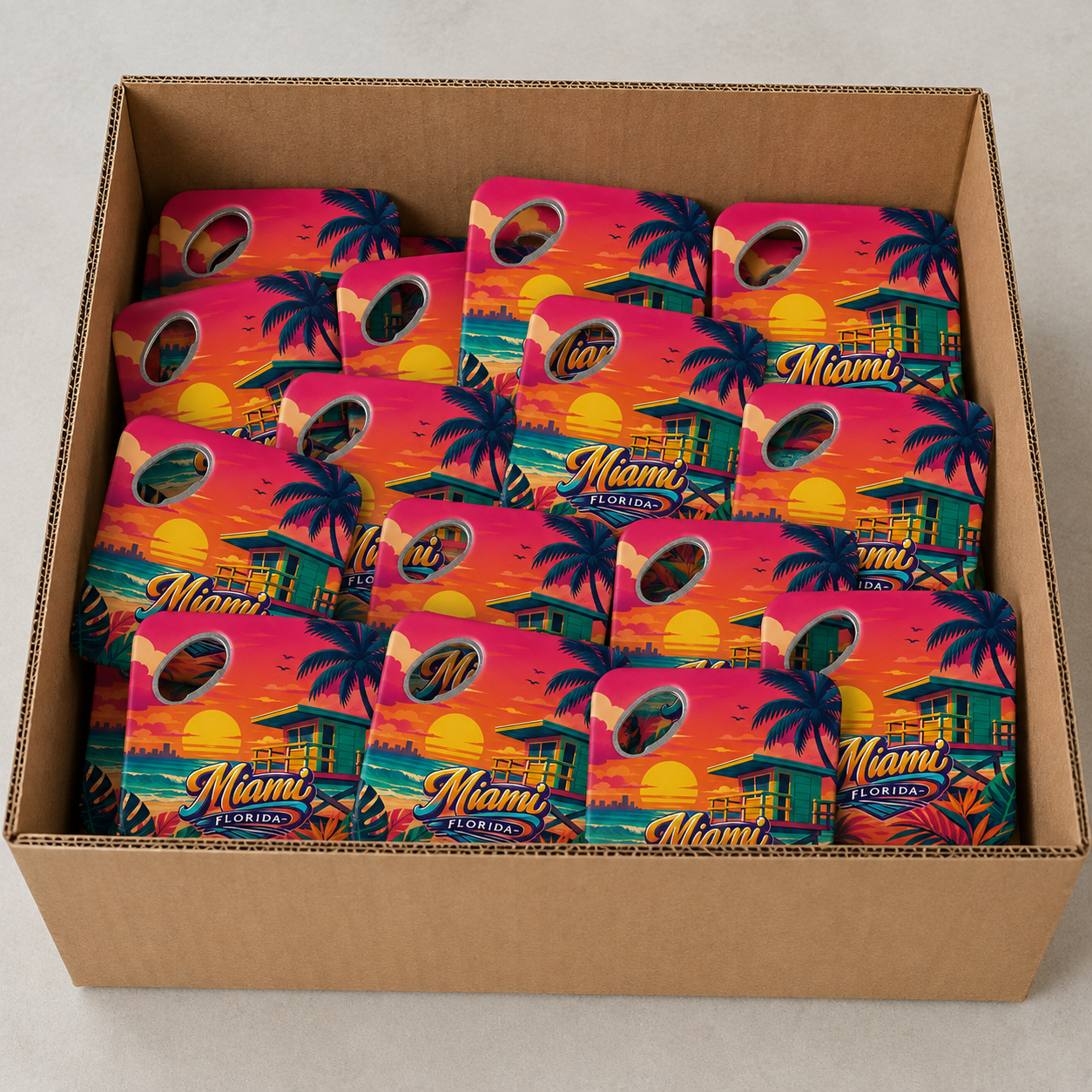 Wholesale bulk order of Miami souvenir bottle opener magnets