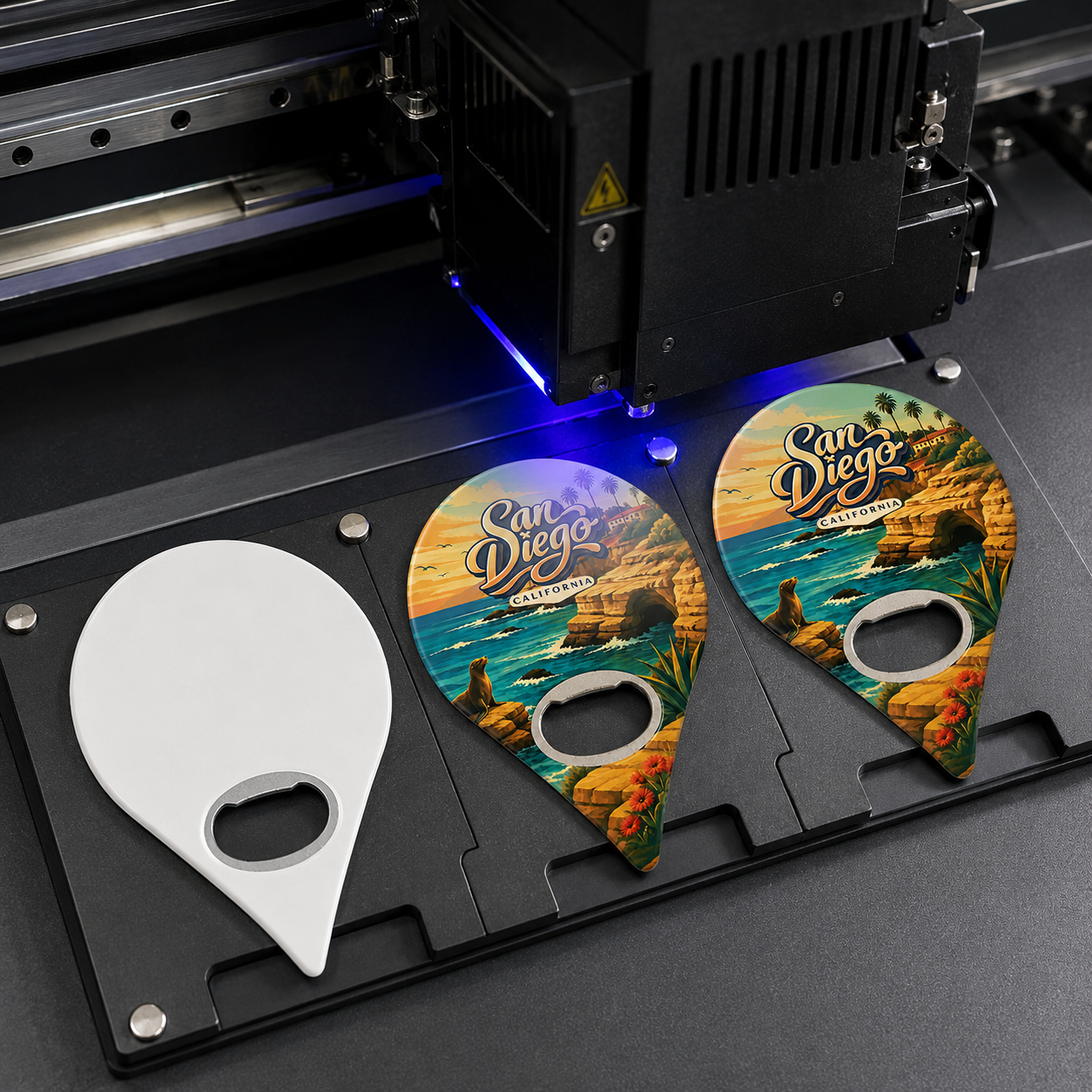San Diego souvenir bottle opener magnet UV printing process