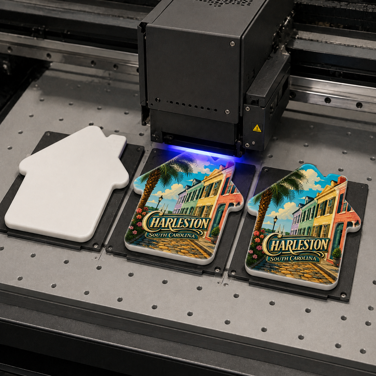 Charleston souvenir bottle opener magnet UV printing process
