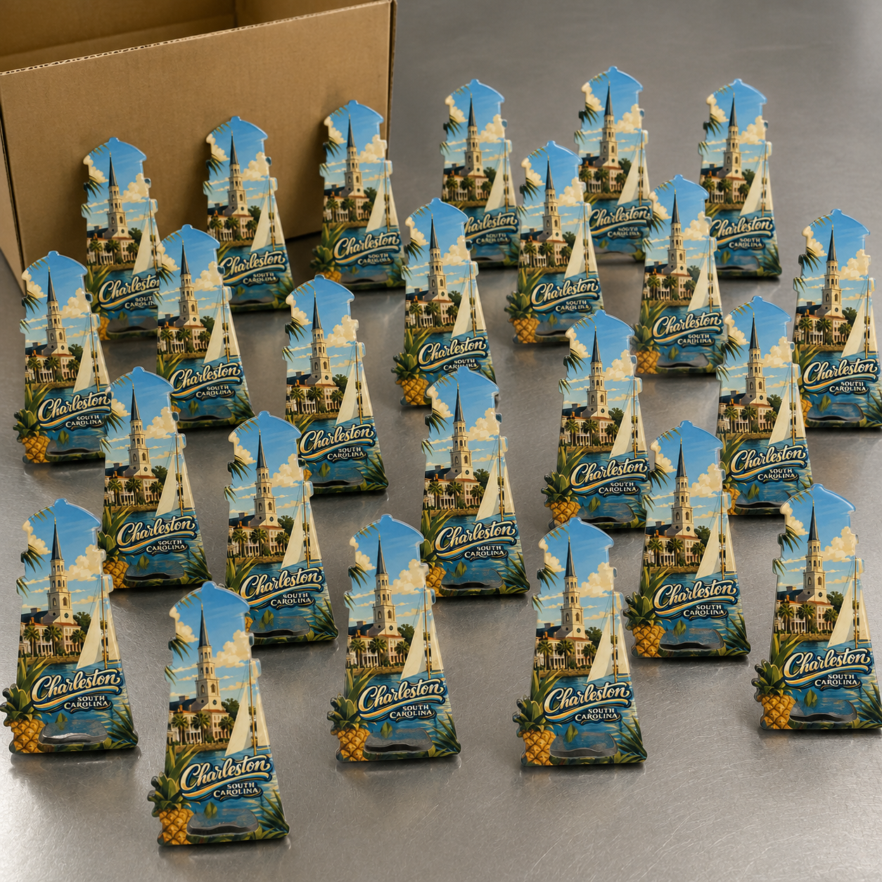 Wholesale bulk order of Charleston souvenir bottle opener magnets