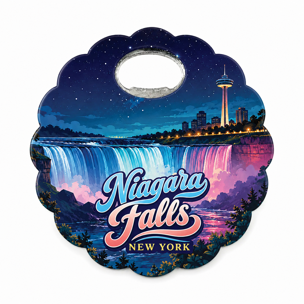 Niagara Falls Illuminated Night Souvenir Bottle Opener Magnets product view